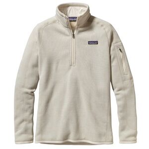 Patagonia Better Sweater Womens Beige Quarter Zip Pullover Fleece Outdoor